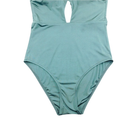 Lazul One-Shoulder Cutout Swimsuit • Size 2 • Teal Green - Picture 9 of 14